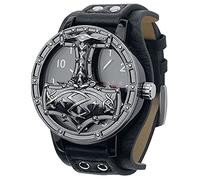 etNox Time Thor's Hammer Uomo Orologi da Polso Nero Ecopelle, Lega di Zinco