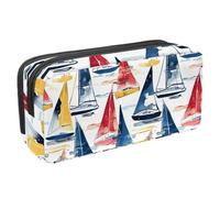 etoenbrc Astuccio per matite, inchiostro con motivo barca a vela, con cerniera, impermeabile, per ufficio, cancelleria per adolescenti, ragazze, adulti, studenti, Multicolore, Taglia unica, Astuccio
