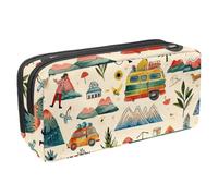 etoenbrc Astuccio per matite, motivo percorsi di viaggio, astuccio con cerniera, impermeabile, per ufficio, cancelleria per adolescenti, ragazze, adulti, studenti, Multicolore, Taglia unica, Astuccio
