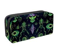 etoenbrc Astuccio per matite, motivo strani alieni, con cerniera, impermeabile, per ufficio, cancelleria, organizer per adolescenti, ragazze, adulti, studenti, Multicolore, Taglia unica, Astuccio
