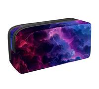etoenbrc Astuccio per matite, viola nuvole fulmini con cerniera, impermeabile, per ufficio, cancelleria per adolescenti, ragazze, adulti, studenti, Multicolore, Taglia unica, Astuccio
