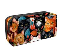 etoenbrc Astuccio portapenne Spring Cats N con cerniera, impermeabile, per ufficio, cancelleria per adolescenti, ragazze, adulti, studenti, Multicolore, Taglia unica, Astuccio