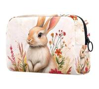 etoenbrc Borsa per il trucco con gallo rosso, borsa da viaggio riutilizzabile per cosmetici, borsa da toilette grande, per ragazze e donne, 18,5 x 7,6 x 13 cm, Multicolore 9, Taglia unica