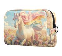 etoenbrc Borsa per il trucco con gallo rosso, borsa da viaggio riutilizzabile per cosmetici, borsa da toilette grande, per ragazze e donne, 18,5 x 7,6 x 13 cm, Multicolore 5., taglia unica