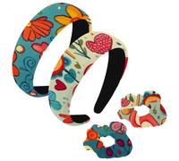 etoenbrc Confezione da 2 cerchietti larghi in poliestere e elastici per capelli, da donna, con motivo a cartoni animati, alla moda, antiscivolo, per ragazze e donne, accessori per capelli