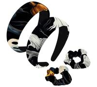 etoenbrc Confezione da 2 cerchietti larghi in poliestere e elastici per capelli da donna, motivo fantasmi di Halloween, alla moda, antiscivolo, accessori per capelli per ragazze e donne