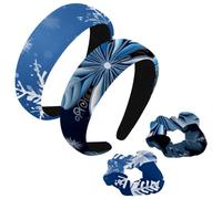 etoenbrc Confezione da 2 cerchietti larghi in poliestere e elastici per capelli da donna, motivo floreale gelo, alla moda, antiscivolo, accessori per capelli per ragazze e donne