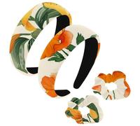 etoenbrc Confezione da 2 cerchietti larghi in poliestere e elastici per capelli, disegnati a mano, motivo papavero californiano, alla moda, antiscivolo, per ragazze e donne, accessori per capelli