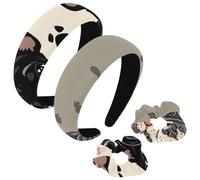 etoenbrc Confezione da 2 fasce larghe in poliestere e elastici per capelli, da donna, motivo bulldog francese, alla moda, antiscivolo, accessori per capelli per ragazze e donne