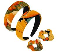 etoenbrc Confezione da 2 fasce larghe in poliestere e elastici per capelli, da donna, motivo papavero californiano, alla moda, antiscivolo, per ragazze e donne, accessori per capelli