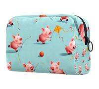 etoenbrc Kite Pig - Trousse da viaggio per trucchi, riutilizzabile, grande, per ragazze, adolescenti, donne, 18,5 x 7,6 x 13 cm, Multicolore 1., Taglia unica