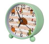 etoenbrc Sveglia da 27,7 cm per bambini, piccolo orologio da tavolo a batteria, in plastica, per soggiorno, camera da letto, ufficio, riccio autunnale