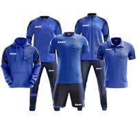 Etoile Box Glitch Line per Zeus Linea Relax Sport Calcio Fitness Tracksuit Training Calcetto Palestra Tuta Completino Kit Polo Train Allenamento Felpa con Cappuccio (Azzurro/Blu, M)