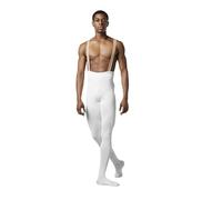 Etoile Calzamaglia da Uomo Lunghezza Intera con Piede MP001 per Bloch Sport Danza Classica Ballo Ballerino Relax Balletto Saggio Prove Esibizioni Allenamento Pantalone (Bianco, S)