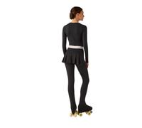 Etoile Maglia a Maniche Lunghe in Microfibra Elasticizzata Aderente con Design Asimmetrico con Una Spalla Che Presenta un'Apertura Elegante e Applicazione per Pridance 315 (Nero, 12-14 Anni)