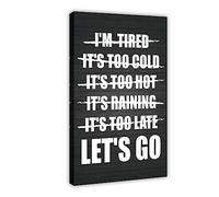 ETOMEY Poster motivazionale per fitness, stampa artistica con scritta "Let's Go No Excuses", stampa artistica su tela, poster estetico, decorazione per camera da letto, ufficio, camera da letto,