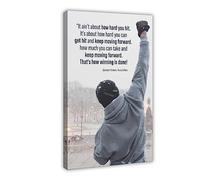 ETOMEY Poster motivazionali Rocky Balboa Boxing, 2 poster su tela, decorazione artistica da parete per soggiorno, camera da letto, decorazione con cornice, 60 x 90 cm