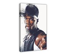 ETOMEY Poster su tela con immagine di Hiphop Rapper 50 Cent Curtis James Jackson III 11, decorazione artistica da parete per soggiorno, camera da letto, decorazione con cornice, 30 x 45 cm