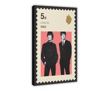 ETOMEY Stampa artistica da parete con John Lennon Paul McCartney, stampa artistica da parete in stile vintage, poster su tela, decorazione per soggiorno, camera da letto, stile cornice, 20 x 30 cm