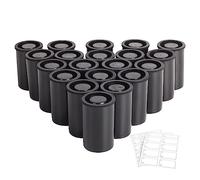 eTone 28 contenitori vuoti in plastica con coperchio per pellicola da 35 mm, colore: nero