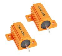 ETOPARS 2 Pezzi Resistore in Alluminio 25W 10 Ohm 5% Resistenza Alluminio Case Resistori di Carico A Filo Avvolto Oro Montato Sul Telaio Decoder Adattatore Converter