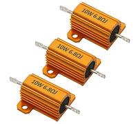 ETOPARS 3 Pezzi Resistore in Alluminio 10W 6,8 Ohm 5% Resistenza Alluminio Case Resistori di Carico A Filo Avvolto Oro Montato Sul Telaio Decoder Adattatore Converter