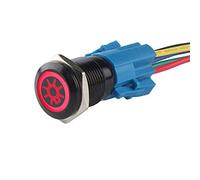 ETOPARS Nero Guscio 12V 5A Rosso Auto Bilanciere Pulsante Interruttore a Levetta in Metallo 19mm Faro On off Presa di Corrente Spina