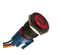 ETOPARS Nero Guscio 12V Auto Luce Rosso LED Pulsante di Avviamento in Metallo 19mm Interruttore a levetta Momentaneo Accensione Fire Missiles Presa Filo