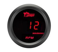 ETOPARS Universale Auto Tachimetro Manometro 2 Pollici 52mm Tachimetro Misuratore Digitale Tacho Indicatore Calibro Rosso Luce RPM velocità Strumenti Lente Tinta Fumo