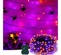 Etopgo Catena luminosa decorativa per Halloween, 5 m, 50 LED, colore arancione, viola, con timer, IP65, impermeabile, decorazione per Halloween, per interni ed esterni, feste, giardino