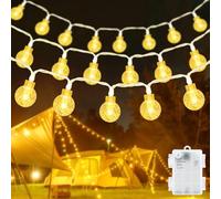 Etopgo Fata Luci Batteria Esterna, 6M 40LED Palla Fata Luci con 6h timer per l'illuminazione esterna interna, Natale, camera da letto, matrimonio, compleanno