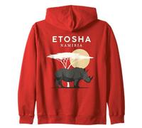 Etosha Namibia Safari Tramonto Felpa con Cappuccio