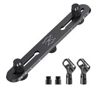 Etour Stereo Array Spaziatura Microfono Holder con Scala Posizione Regolabile per Due Microfoni o Boom,