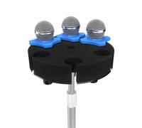 Etour Supporto multi microfono per microfono circolare, organizer per microfono dinamico portatile cablato e wireless, imbottitura in gomma da 5/8"-27 o 3/8"-16 filettato, spugna