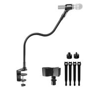 Etour Supporto per microfono a collo di cigno, 48,3 cm, per scrivania, morsetto da tavolo metallico