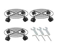 ETRAVEL Vaso per piante Rotondo Ruote 3pc * 27,9 cm Carrello per Mover Caddy Piatto da Giardino Supporto in Metallo