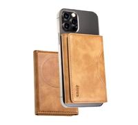 Etres Portafoglio Magnetico Compatibile con MagSafe per iPhone 16/15/14/13/12 Serie, Porta Carte in PU leather, tasca contanti e 6 tasche per le carte (DEEP BROWN)