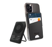 Etres Powerbank Portafogli con ricarica Wireless MagSafe 5000mAh - Compatibile con Apple e Android, Ricarica Rapida Wireless e via Cavo Type-C - Cavo Incluso (Nero)