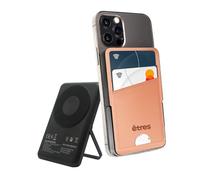 Etres Powerbank Portafogli con ricarica Wireless MagSafe 5000mAh - Compatibile con Apple e Android, Ricarica Rapida Wireless e via Cavo Type-C - Cavo Incluso (Rosa)