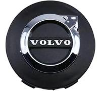 ETRFUNB 4 Pezzi Coprimozzi per Volvo V60 2018-2023 64mm, Copricerchi Centrali con Badge Tappi Cerchioni Impermeabili Antipolvere Accessori Decorativi,Black