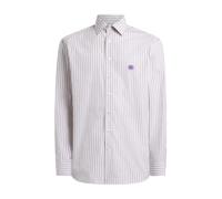 Etro - Camicia in Cotone a Righe con Ricamo Pegaso - - Shirts - Uomo - Viola - M