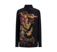Etro - Camicia in Seta Crepe De Chine Stampata - - Blouses & Shirts - Donna - Nero - L