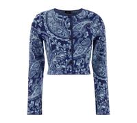 Etro - Cardigan Jacquard Corto - - Knitwear - Donna - Blu - S
