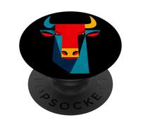 etro Illustrazione geometrica testa di toro | Arte della metà del secolo PopSockets PopGrip Adesivo