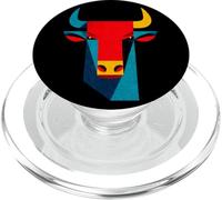 etro Illustrazione geometrica testa di toro | Arte della metà del secolo PopSockets PopGrip per MagSafe