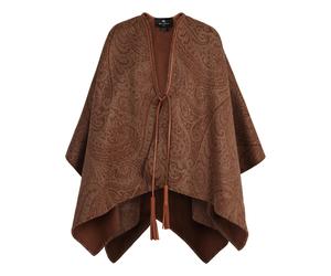 Etro - Mantello in Lana e Cashmere Paisley Marrone - - Jackets - Donna - Marrone - ONE SIZE