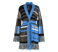 Etro - Maxi Cardigan in Misto Lana con Frange - - Knitwear - Donna - Multicolore - S