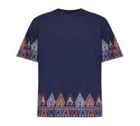 Etro - T-shirt in cotone con stampa geometrica piazzata - - Tops - Uomo - Blu - L