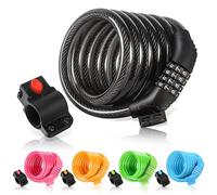 Etronic M6 Resettable Combination Lock Bike, Cavo Metri x 3/20,3 cm, Nero