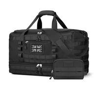 ETRONIK Borsa da viaggio da uomo, borsone tattico e borsa da weekender, da viaggio, con borsa da toilette e scomparto per scarpe, borsa da trasporto per palestra, borsa da notte con tasca bagnata, per